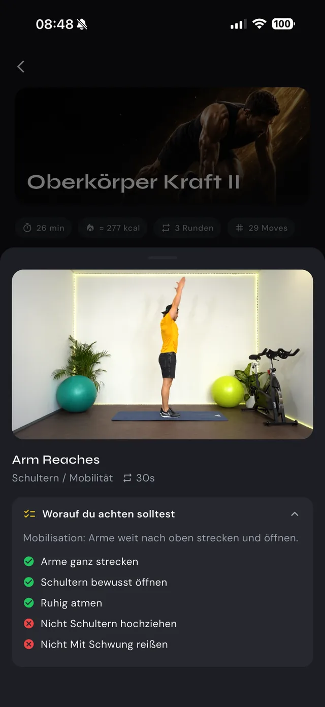 FIT-UP Me – Fitness App: App-Screenshot 3 (Flutter, iOS, Android, Web)