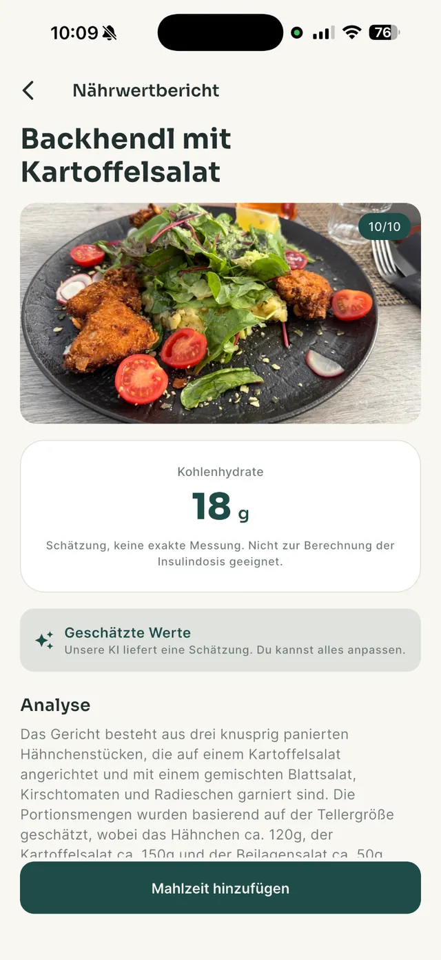 Glucido – Health App: App-Screenshot 2 (Flutter, iOS, Android, Web)