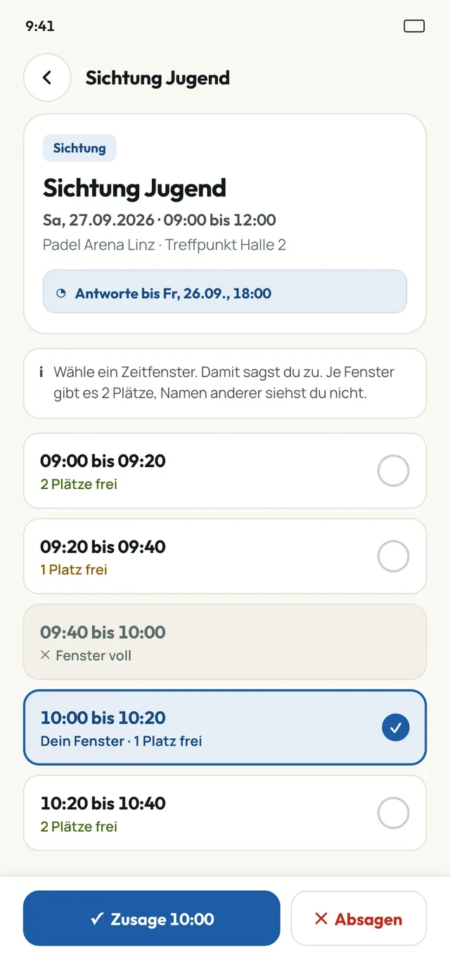 Padster – Padel-Verbandsplattform: App-Screenshot 1 (Flutter, iOS, Android, Web)